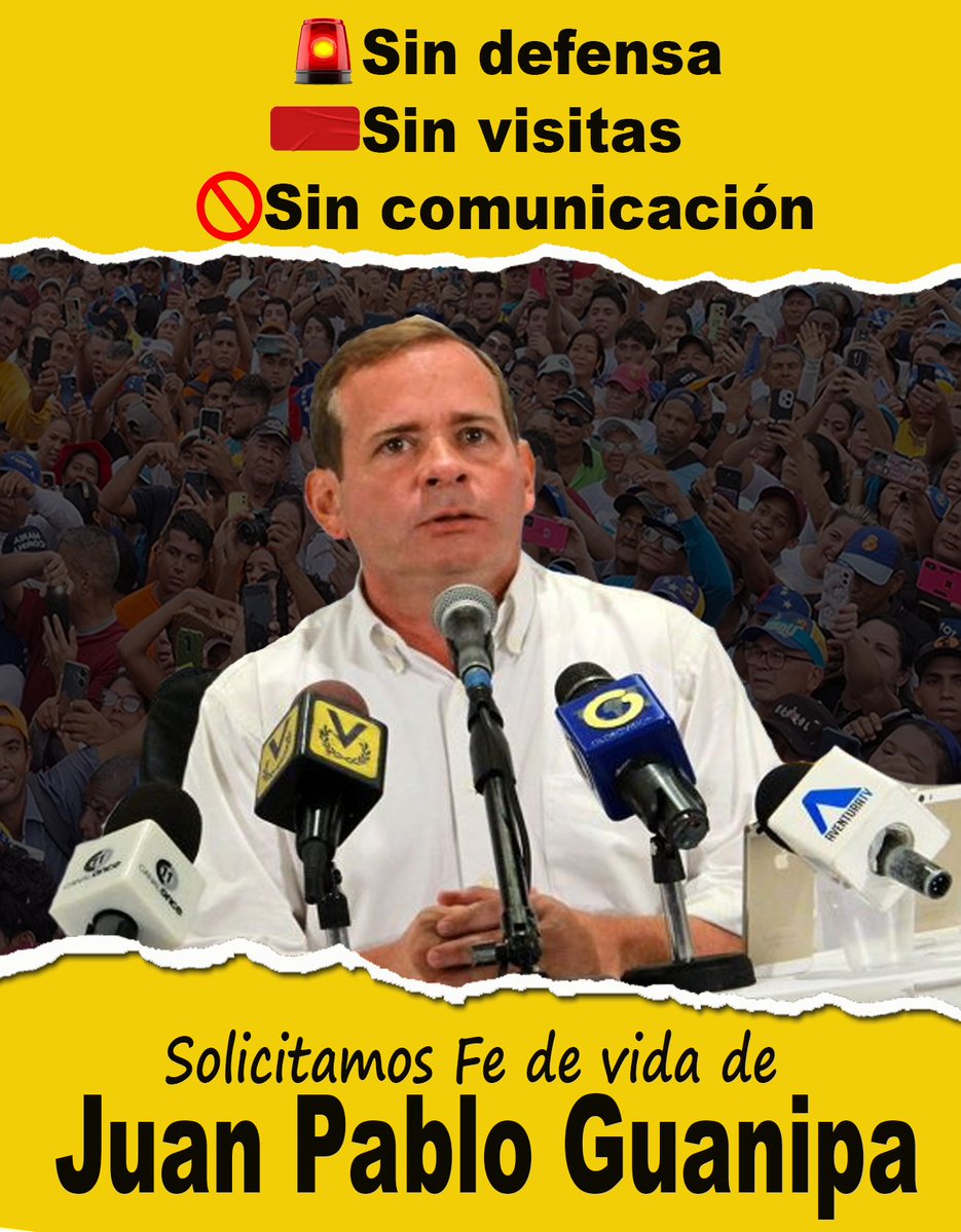 Leonardo Ospino (@ospinopoz) on Twitter photo 🚫🟠🇻🇪🧐Donde tienen a <a href="/JuanPGuanipa/">Juan Pablo Guanipa</a>
<a href="/CIDH/">CIDH - IACHR</a> <a href="/RELE_CIDH/">Relatoría Especial p/la Libertad Expresión (CIDH)</a> <a href="/REDES_DDHH/">Red Venezolana de Derechos Humanos</a>
<a href="/CIDH/">CIDH - IACHR</a> <a href="/LuisCarlos/">Luis Carlos 🏴☠️ One Piece</a> <a href="/ajcaleca/">Andrés Caleca</a> <a href="/MelanioBar/">Melanio Escobar</a>
<a href="/JEPvzla/">Justicia, Encuentro y Perdón</a> <a href="/clippve/">Comité por la Libertad de los Presos Políticos.</a> <a href="/ipysvenezuela/">IPYS Venezuela</a>
<a href="/PVacaV/">Pedro Vaca V.</a> <a href="/omctorg/">World Organisation Against Torture (OMCT)</a> <a href="/VenteDDHH/">DDHH Vente Venezuela</a>
<a href="/Pr1meroJusticia/">Primero Justicia</a> #PJCaroní 🚫🟠🇻🇪🧐Donde tienen a <a href="/JuanPGuanipa/">Juan Pablo Guanipa</a>
<a href="/CIDH/">CIDH - IACHR</a> <a href="/RELE_CIDH/">Relatoría Especial p/la Libertad Expresión (CIDH)</a> <a href="/REDES_DDHH/">Red Venezolana de Derechos Humanos</a>
<a href="/CIDH/">CIDH - IACHR</a> <a href="/LuisCarlos/">Luis Carlos 🏴☠️ One Piece</a> <a href="/ajcaleca/">Andrés Caleca</a> <a href="/MelanioBar/">Melanio Escobar</a>
<a href="/JEPvzla/">Justicia, Encuentro y Perdón</a> <a href="/clippve/">Comité por la Libertad de los Presos Políticos.</a> <a href="/ipysvenezuela/">IPYS Venezuela</a>
<a href="/PVacaV/">Pedro Vaca V.</a> <a href="/omctorg/">World Organisation Against Torture (OMCT)</a> <a href="/VenteDDHH/">DDHH Vente Venezuela</a>
<a href="/Pr1meroJusticia/">Primero Justicia</a> #PJCaroní