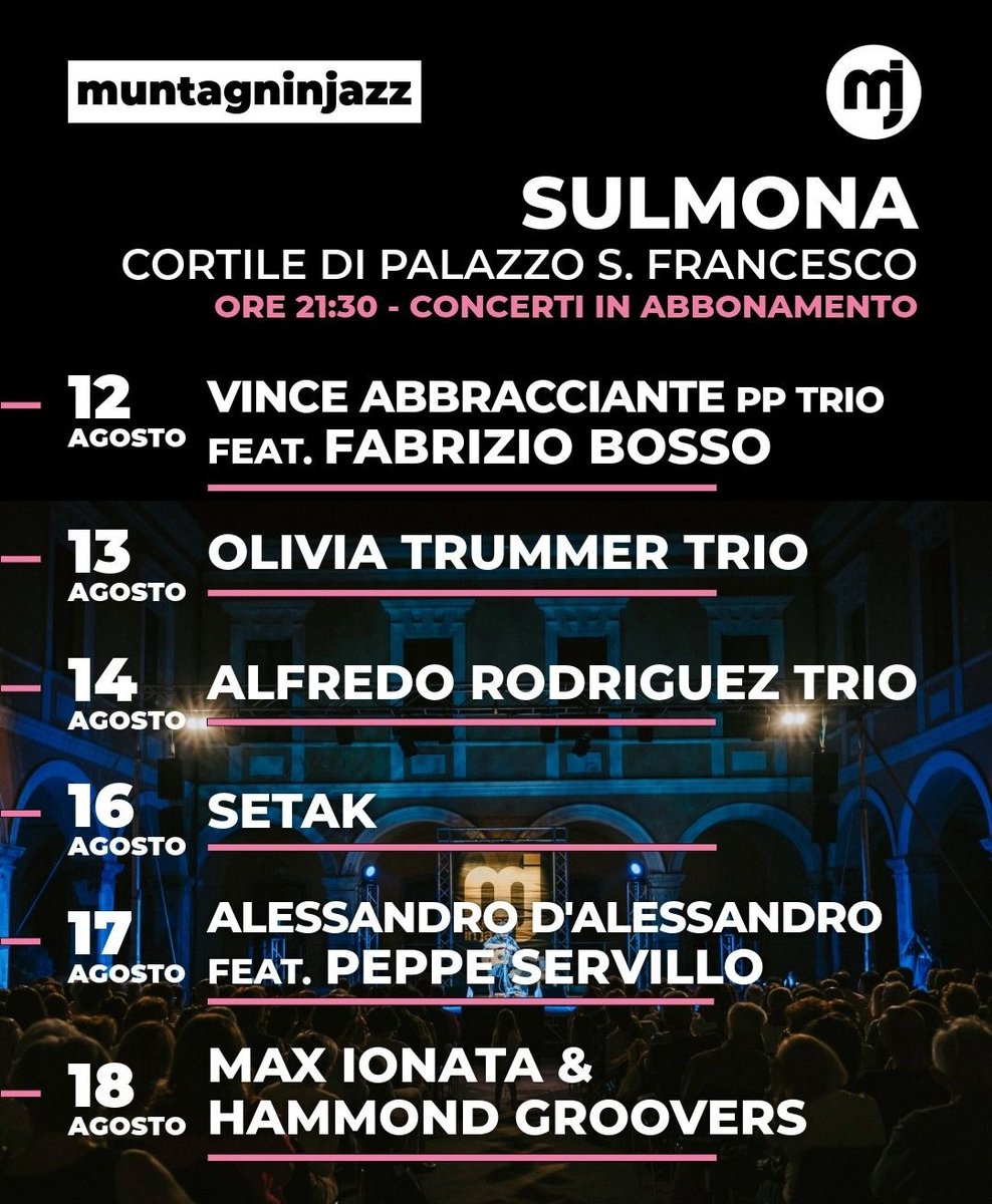 Blocknotes6's tweet image. Muntagninjazz: Eventi a Sulmona, cortile Palazzo S. Francesco