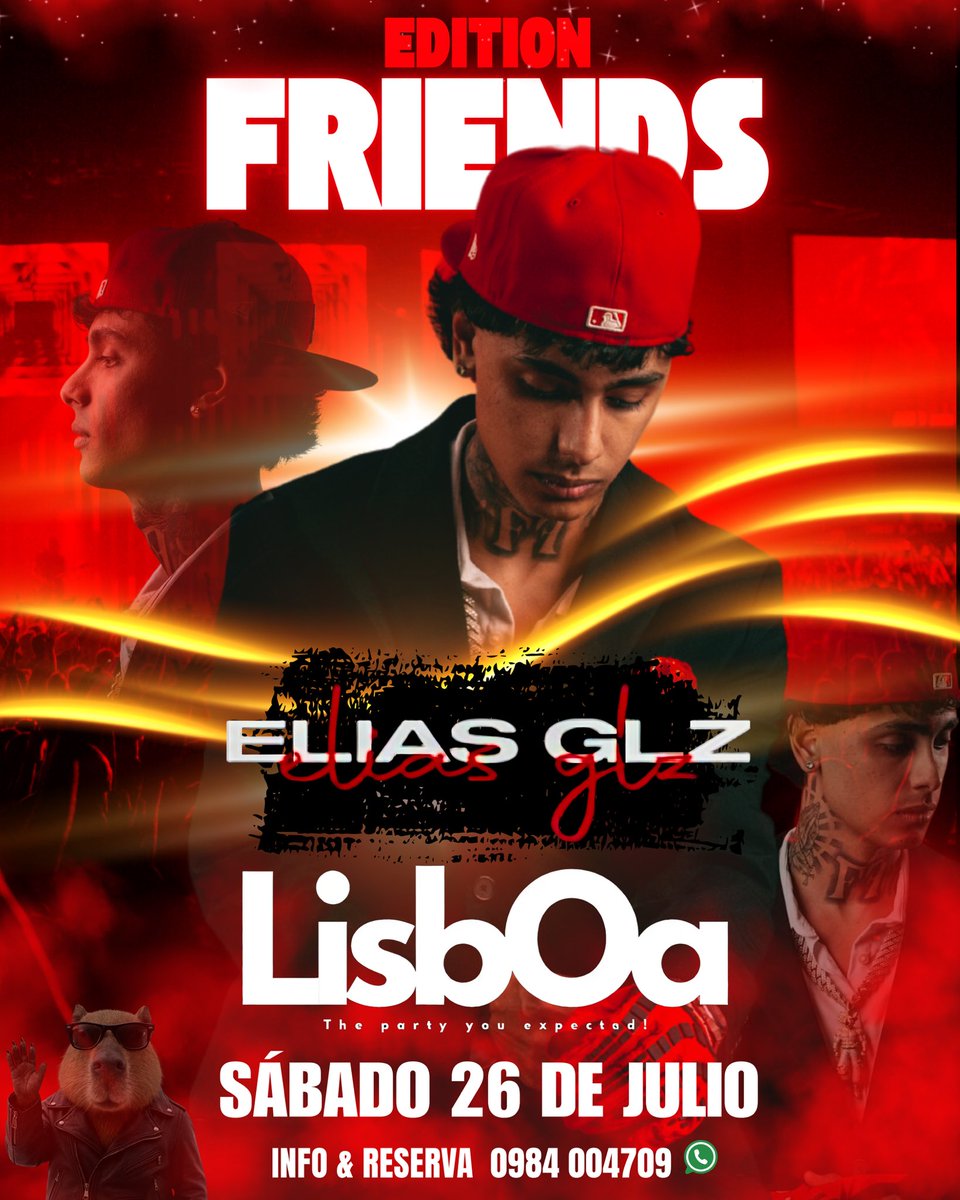 lisbopy's tweet image. TERCER ARTISTA CONFIRMADO ✅ 
¡La fiesta en LISBOA se va al caraj*! 🔥

🎤 @eliassglz 🇵🇾 el artista más viral y emergente de la escena actual, llega con todo su CREW para romper el escenario 💣