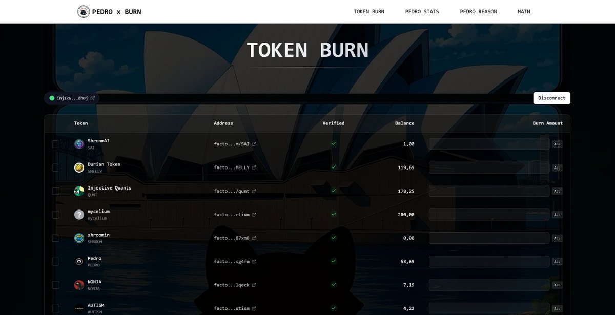 One click burn. Total control over your @Injective addy.
