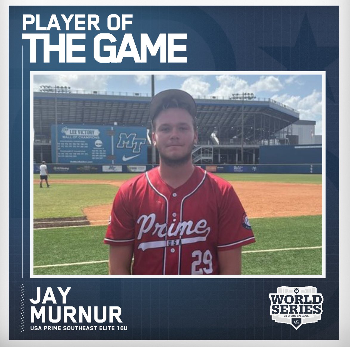 ⭐️ Player of the Game ⭐️ 

Jay Murnur 
USA Prime Southeast Elite 16U 

#NashvilleWS