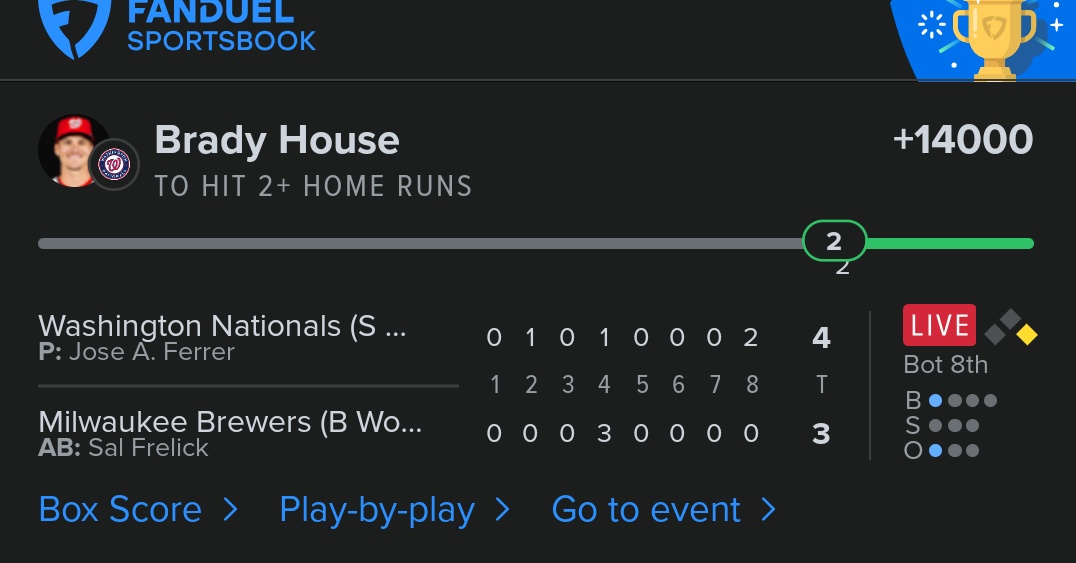 <a href="/MLBHR/">MLB Home Run</a> <a href="/BetMGM/">BetMGM 🦁</a> Based on the odds in this game, everything was bloated, but house. Saved my 4pm slate