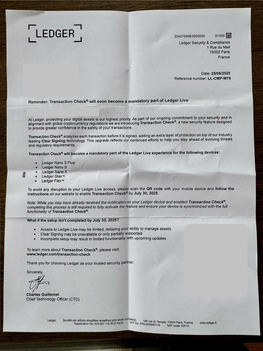 🚨Damn……just got this scam letter from “Ledger.” This is a very well done scam. 😬

BE CAREFUL OUT THERE!!!

<a href="/Ledger/">Ledger</a>
