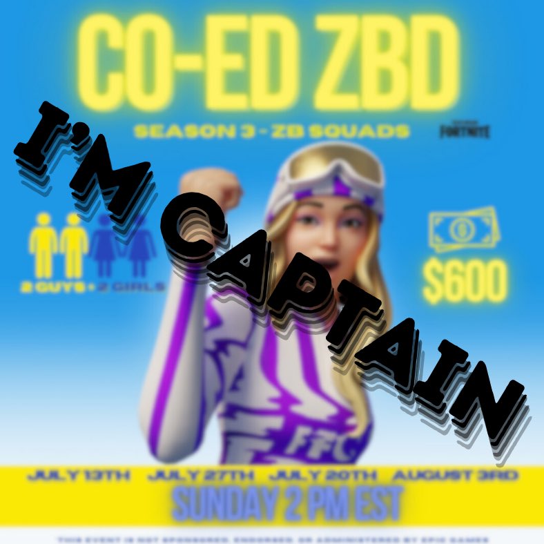 celeste (@celblcc) on Twitter photo I’m a captain for <a href="/coed_zbd/">Co-Ed Zero Build Division</a> Season 3 Squads!
Excited to run it with <a href="/douldss/">wtj doulds</a> <a href="/igrisfnw/">igrisfnw</a> @/Antfrost1 !!!🐐
If you’re looking for a toxic-free league with fair and balanced competition, you can still sign up using this link: discord.gg/TEdWk9VSHK I’m a captain for <a href="/coed_zbd/">Co-Ed Zero Build Division</a> Season 3 Squads!
Excited to run it with <a href="/douldss/">wtj doulds</a> <a href="/igrisfnw/">igrisfnw</a> @/Antfrost1 !!!🐐
If you’re looking for a toxic-free league with fair and balanced competition, you can still sign up using this link: discord.gg/TEdWk9VSHK