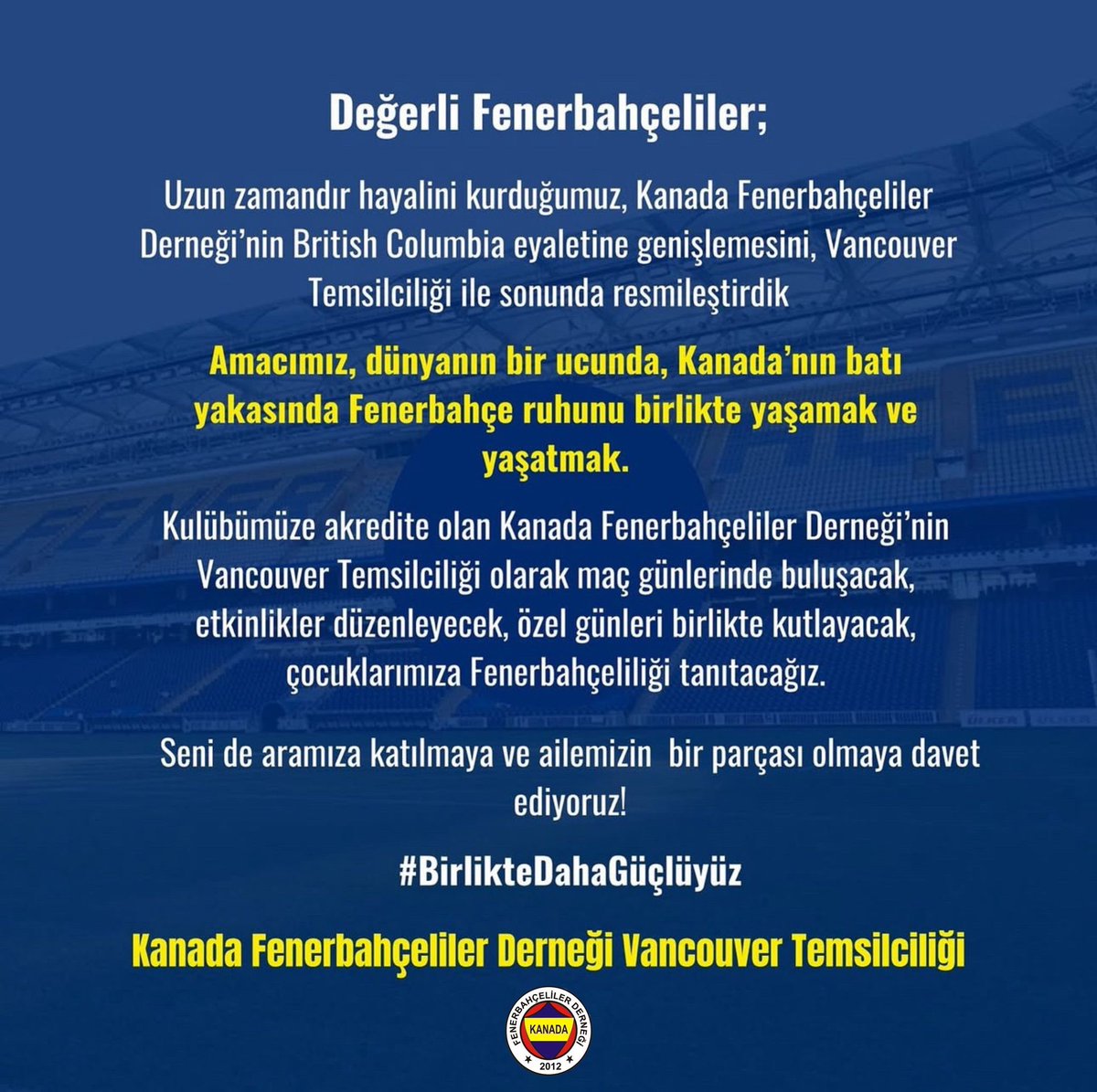Kanada Fenerbahçeliler Derneği tweet media