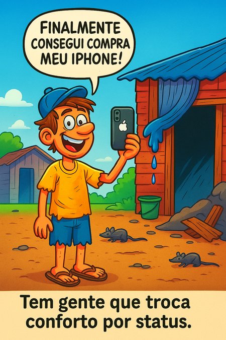 br_charges's tweet photo. Tem muita gente vivendo assim só pra manter o status… enquanto falta o essencial dentro de casa. 🤳🏚️ #AparênciaEngana #Reflexão #StatusNãoÉTudo #PrioridadesErradas #ConsumoConsciente https://t.co/SvPgF0q9iY