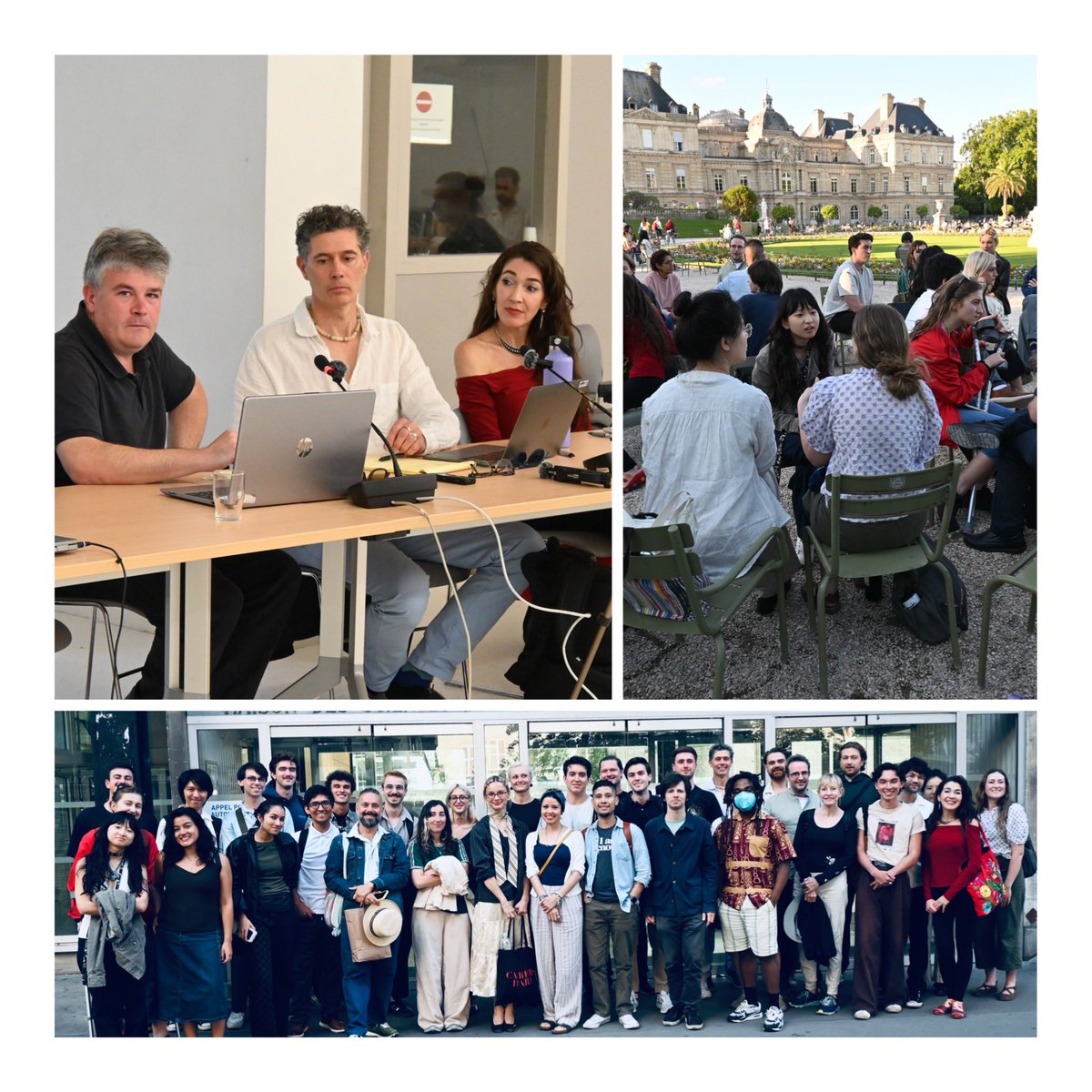 CTW_ATC's tweet image. The first week of our 18th Annual Summer School has come to an end! Gabriel Rockhill, Jennifer Ponce de León, and Aymeric Monville presented and discussed their research with participants, and everyone got to know each other over drinks at the beautiful Luxembourg Gardens!