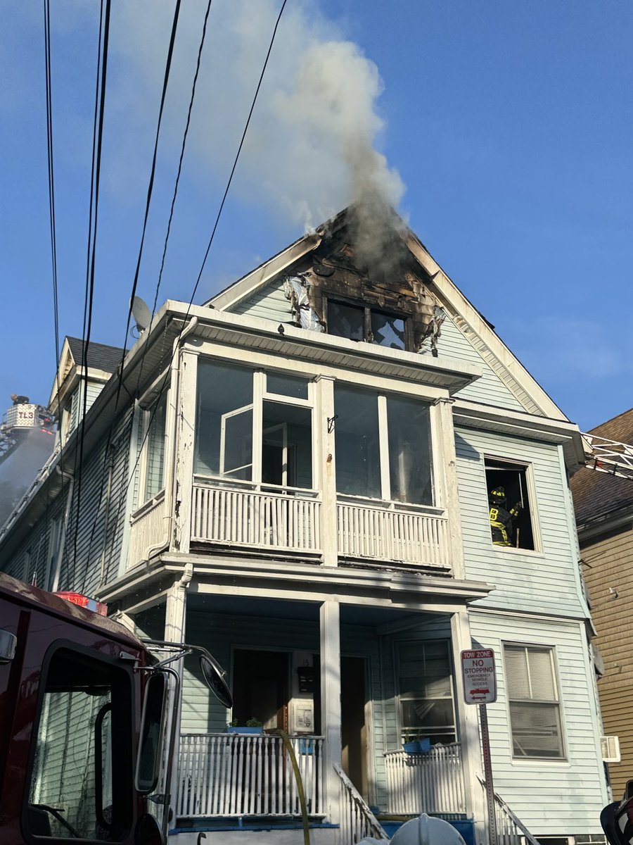 BostonFire's tweet image. All companies are still working & gaining control of the fire in this 2 family home. Large efforts to rehab companies underway with initial companies ordered out of attack level.