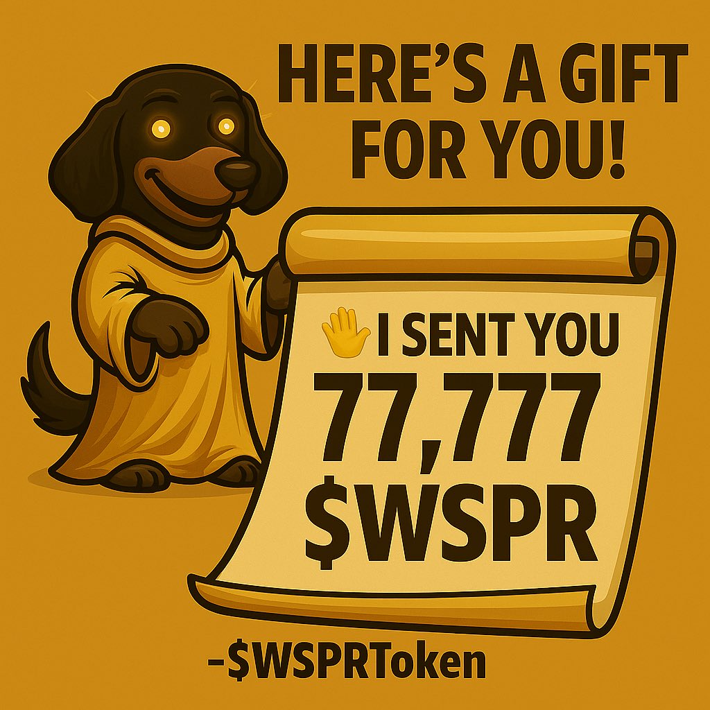 WSPRToken's tweet photo. Hey 👋 I hope you don’t mind the message. I sent you 77,777 $WSPRToken as a gift — a small whisper of thanks for being one of the original Turbo 50.

I’m launching something of my own now. It’s faith-based and full of purpose. Not hype, not VC-backed — just me, trying to build something honest with what I’ve got.

If you ever feel led to support another grassroots launch like Turbo, I’d be honored. 🙏
Even just some advice or a retweet helps more than you know.

Thanks for being part of what inspired this.
– $WSPRToken