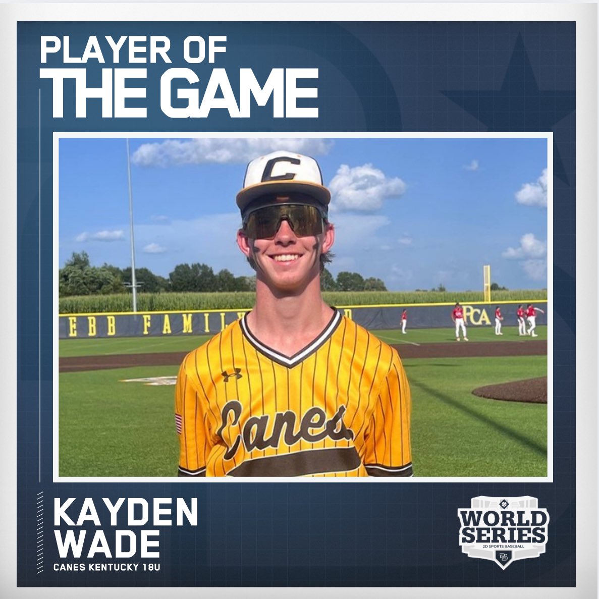 ⭐️ Player of the Game ⭐️ 

Kayden Wade 
Canes Kentucky 18U 

#NashvilleWS