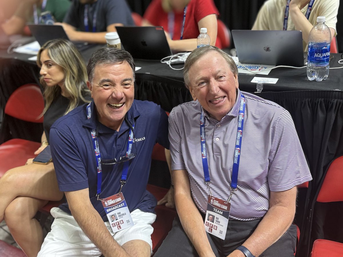 franfraschilla's tweet photo. If there’s one guy who will never pay for a pepperoni roll in the state, it’s ⁦@WVUhoops⁩ legend, Rod Thorn. Great to see him at ⁦@NBASummerLeague⁩. https://t.co/r26khrEX9R