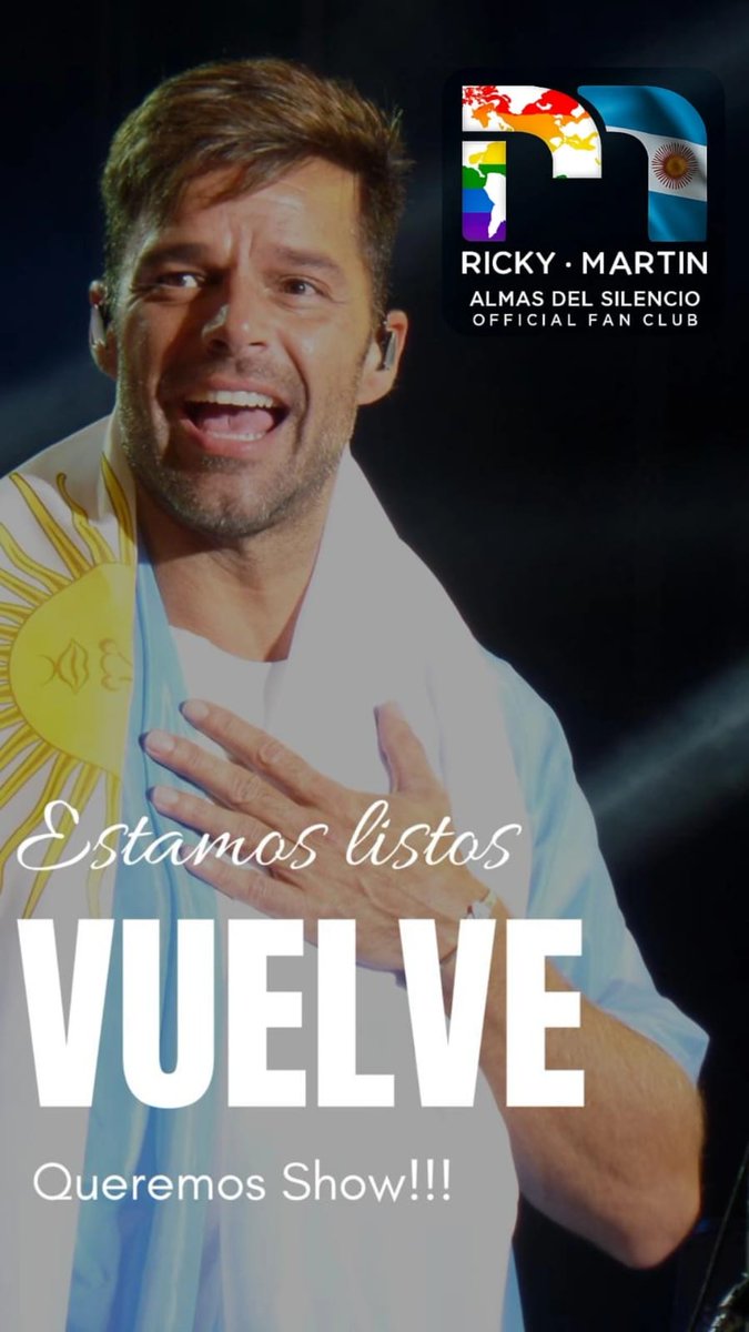 AlmasFansClubRM's tweet photo. @ricky_martin  @RMwebteam   #RickyEnArgentina #RickyQueremosShows te extrañamos Kiki ♥ https://t.co/GAZgtbAzGs