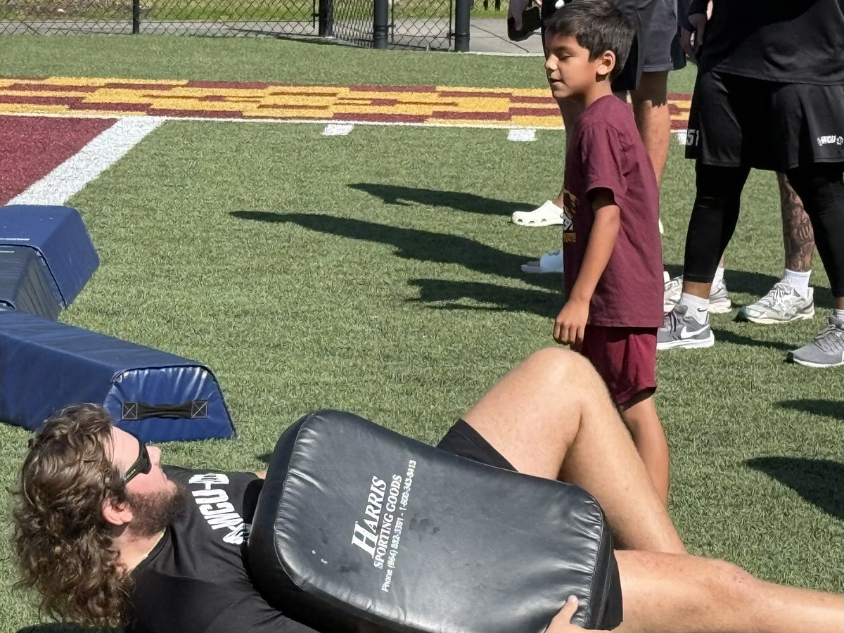 WCUCoachO's tweet image. WCU gang went to Cherokee Youth Football and did our annual Kids Camp. Always well attended. Autograph Session and lunch after with some tubing on the river. Good Job Guys!!