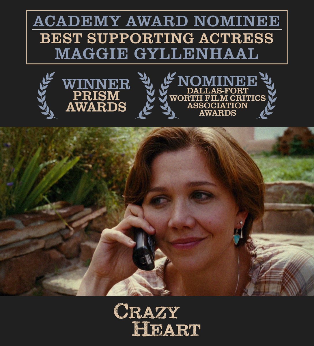 glassycottons's tweet photo. Academy Award Nominee! Maggie Gyllenhaal (Best Supporting Actress, Crazy Heart) #MaggieGyllenhaal #CrazyHeart #AcademyAwards #Oscars https://t.co/o6FkEA08D7