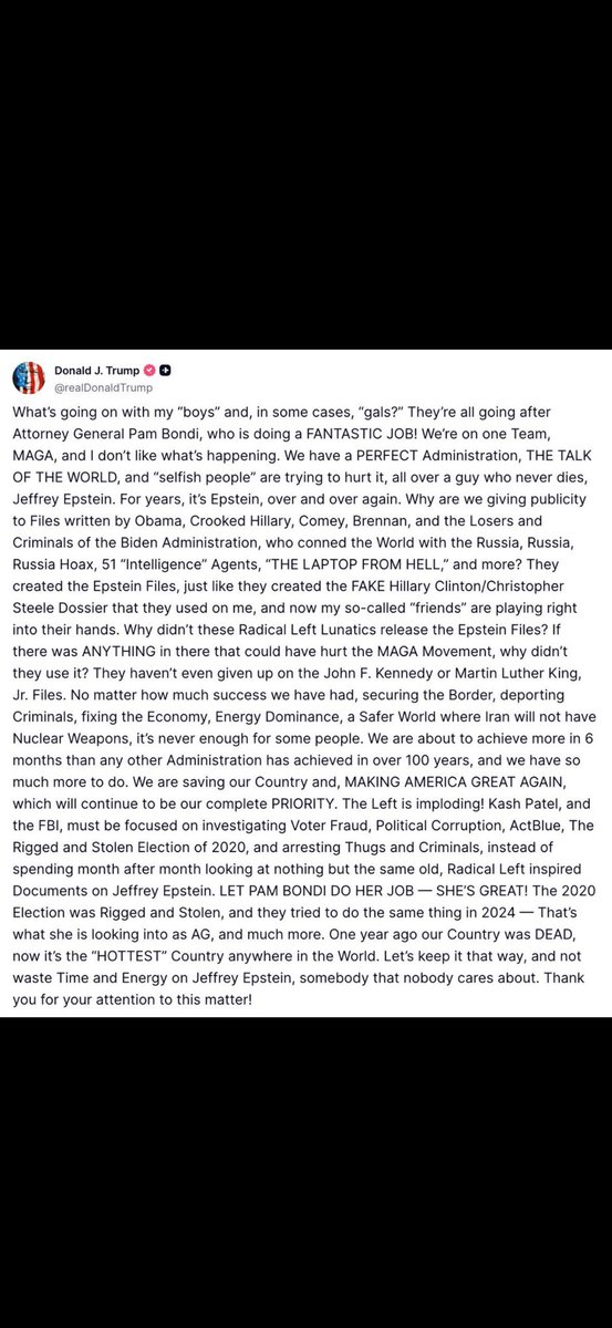Damn, looks like Elon was right.

Trump definitely on the list. 

He’s definitely doing his best to not release the jerry Epstein list. 

Time for $tsla to pump