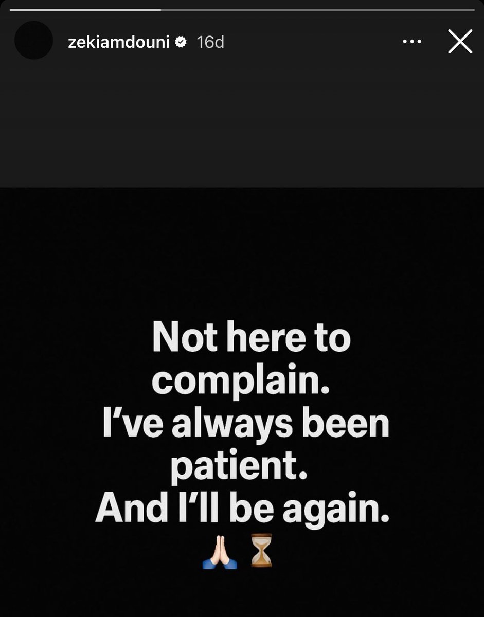 Zeki Amdouni’nin Instagram paylaşımı.

“Şikayet etmek için burada değilim. Her zaman sabırlı oldum. Yine olacağım. 🙏🏽⏳”