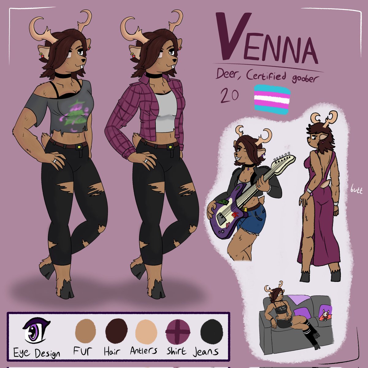 Here's that deer girl i shared the other day, finally done with everything! My new girl Venna! Expect more art of her soon!!!