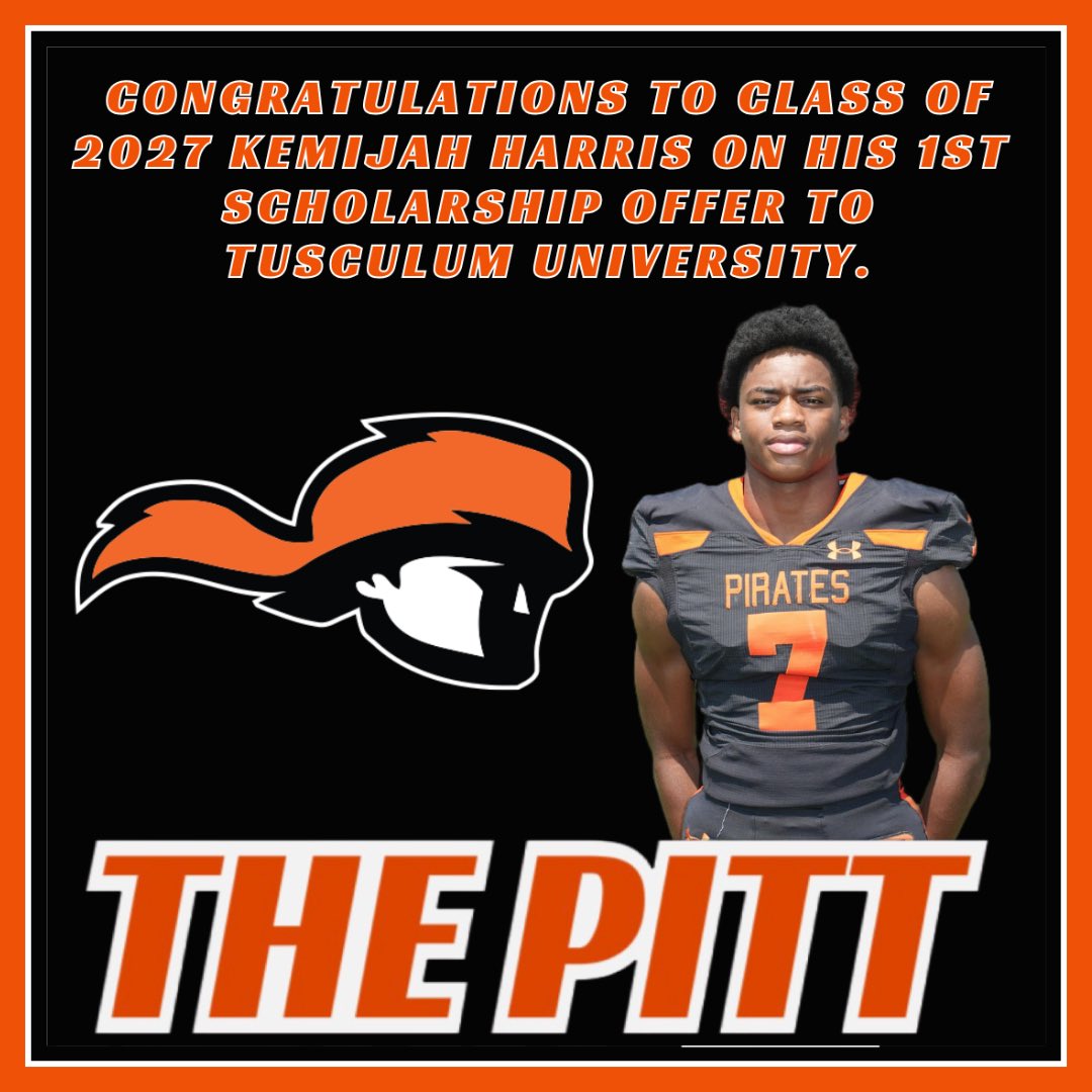 South Pittsburg FB (@sphspirates) on Twitter photo Congratulations to Class of 2027 prospect <a href="/kemijah_harris/">Kemijah Harris</a> on his first offer to <a href="/TusculumFB/">Tusculum Football</a> #ThePitt <a href="/SPCoachStone/">Wes Stone</a>
<a href="/taylorbetsu32/">Billy Taylor</a> <a href="/TusculumSports/">Tusculum Pioneers</a> <a href="/TeddyGaines12/">Teddy Gaines</a> <a href="/Coachev4/">Dwight Evans II</a>
<a href="/CoachSmith52/">Coach Reed Smith</a> <a href="/Coach_Dixon1855/">Payton Dixon</a> <a href="/TheJeffCate/">Jeff Cate</a> <a href="/SOTGsmoke/">Smokey Putnam</a> <a href="/SotgSports/">SOTG Sports</a> <a href="/OTB423/">Off The Bench (Chattanooga)</a> <a href="/jlsimsy/">Justin Sims</a> <a href="/jared5_59/">Jared Stone</a> <a href="/Carlito25Way/">Carlito25Way</a> Congratulations to Class of 2027 prospect <a href="/kemijah_harris/">Kemijah Harris</a> on his first offer to <a href="/TusculumFB/">Tusculum Football</a> #ThePitt <a href="/SPCoachStone/">Wes Stone</a>
<a href="/taylorbetsu32/">Billy Taylor</a> <a href="/TusculumSports/">Tusculum Pioneers</a> <a href="/TeddyGaines12/">Teddy Gaines</a> <a href="/Coachev4/">Dwight Evans II</a>
<a href="/CoachSmith52/">Coach Reed Smith</a> <a href="/Coach_Dixon1855/">Payton Dixon</a> <a href="/TheJeffCate/">Jeff Cate</a> <a href="/SOTGsmoke/">Smokey Putnam</a> <a href="/SotgSports/">SOTG Sports</a> <a href="/OTB423/">Off The Bench (Chattanooga)</a> <a href="/jlsimsy/">Justin Sims</a> <a href="/jared5_59/">Jared Stone</a> <a href="/Carlito25Way/">Carlito25Way</a>