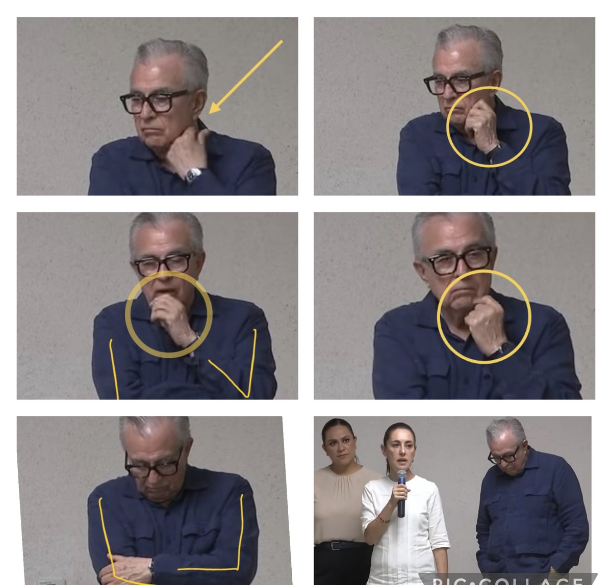 bartije's tweet image. El gobernador de Sinaloa ya se quería ir de la conferencia de prensa ayer. Aunque no hablaba, su cuerpo lo hacía con movimientos para regular su estrés.
El cuerpo grita lo que la boca calla.
#LenguajeSinPalabras