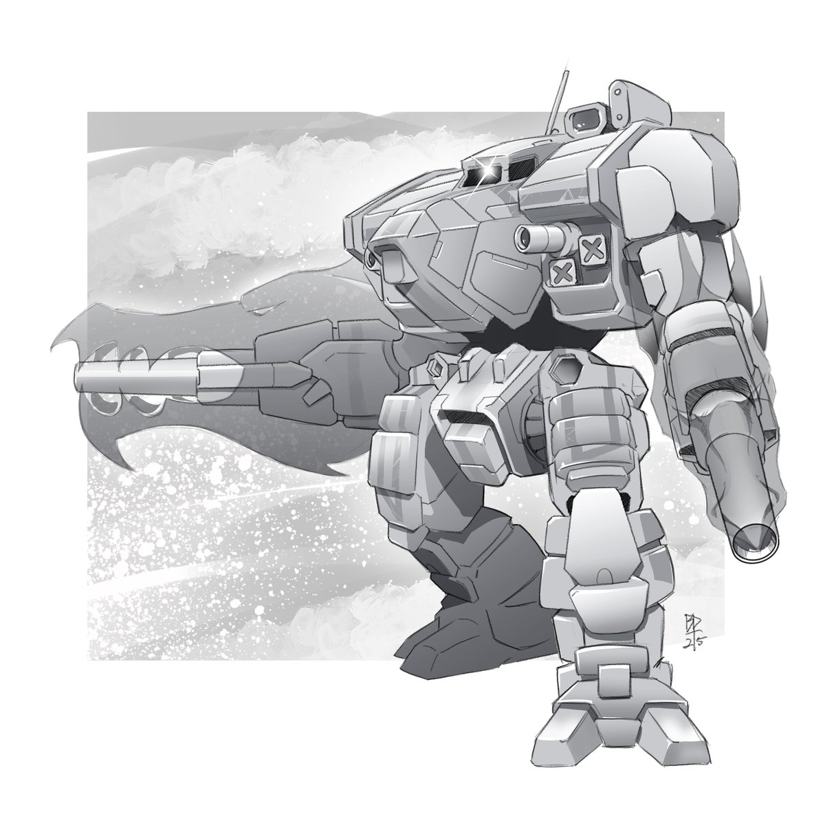 CALLSIGN: GOJIRA (@gojira1308) on Twitter photo A custom battlemech done for me by <a href="/ArtClodBruce/">Bruce Patnaude</a>
A modified Grand Dragon has become something more. Mounting 2X Plasma Rifles, 2x Ultra 5's and 2x small lasers the Kaiju gained 5 tons over the Dragon its based on, however it is slower and mounts a XL and Endo Steel. A custom battlemech done for me by <a href="/ArtClodBruce/">Bruce Patnaude</a>
A modified Grand Dragon has become something more. Mounting 2X Plasma Rifles, 2x Ultra 5's and 2x small lasers the Kaiju gained 5 tons over the Dragon its based on, however it is slower and mounts a XL and Endo Steel.