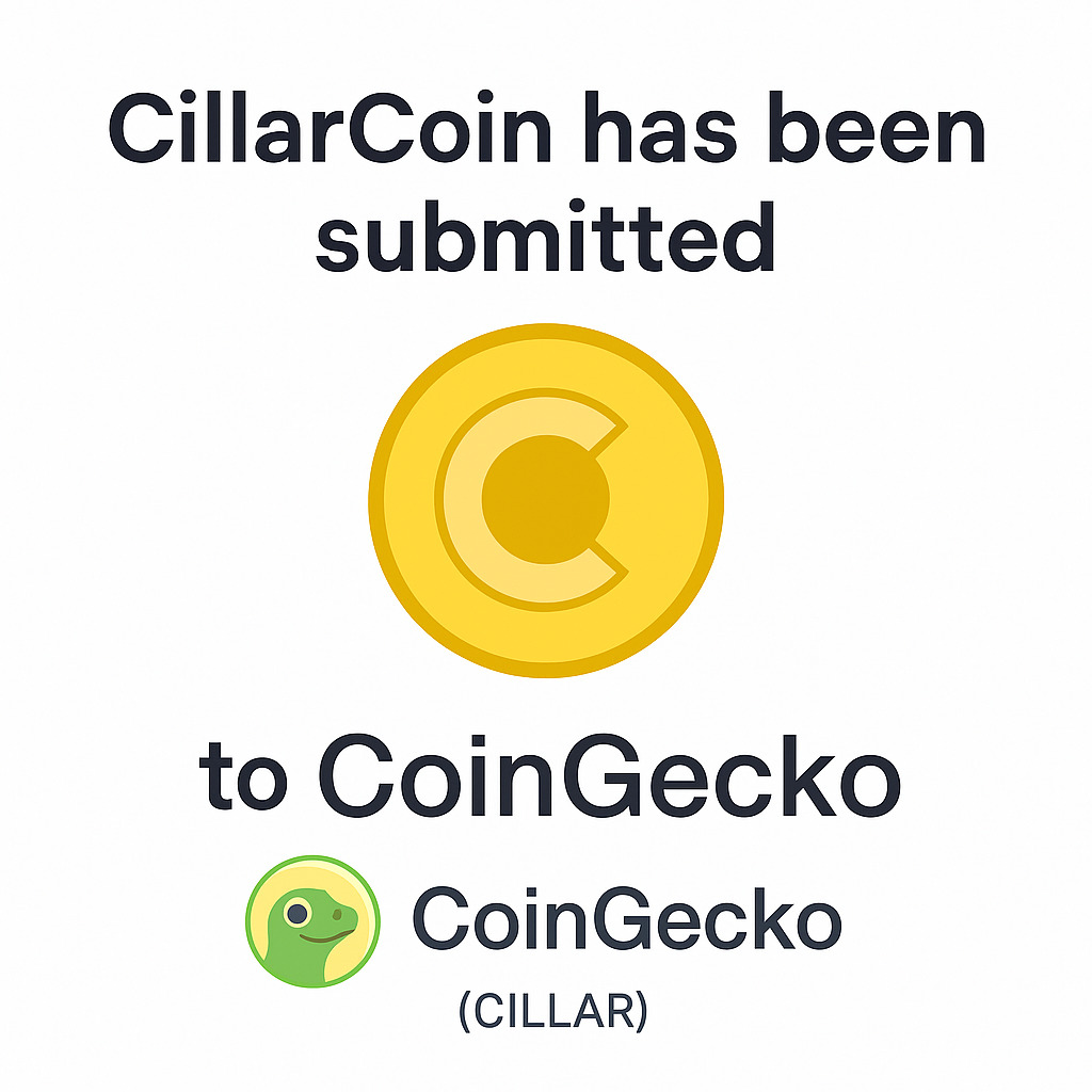 📝 Official CoinGecko Listing Request – CillarCoin ($CILLAR)

🚀 We’ve submitted CillarCoin ($CILLAR) for listing on <a href="/coingecko/">CoinGecko</a>!
🔹 Request ID: CL1207250044
🔹 GeckoTerminal: geckoterminal.com/bsc/pools/0x57…

🔹 Contract Address: 0x4364a697bB204C8239b40d038F500971f6fe4D37

🔹 Twitter: