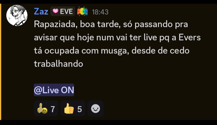 updatesdarineve's tweet image. Sem livezinha da Eve hoje gente!