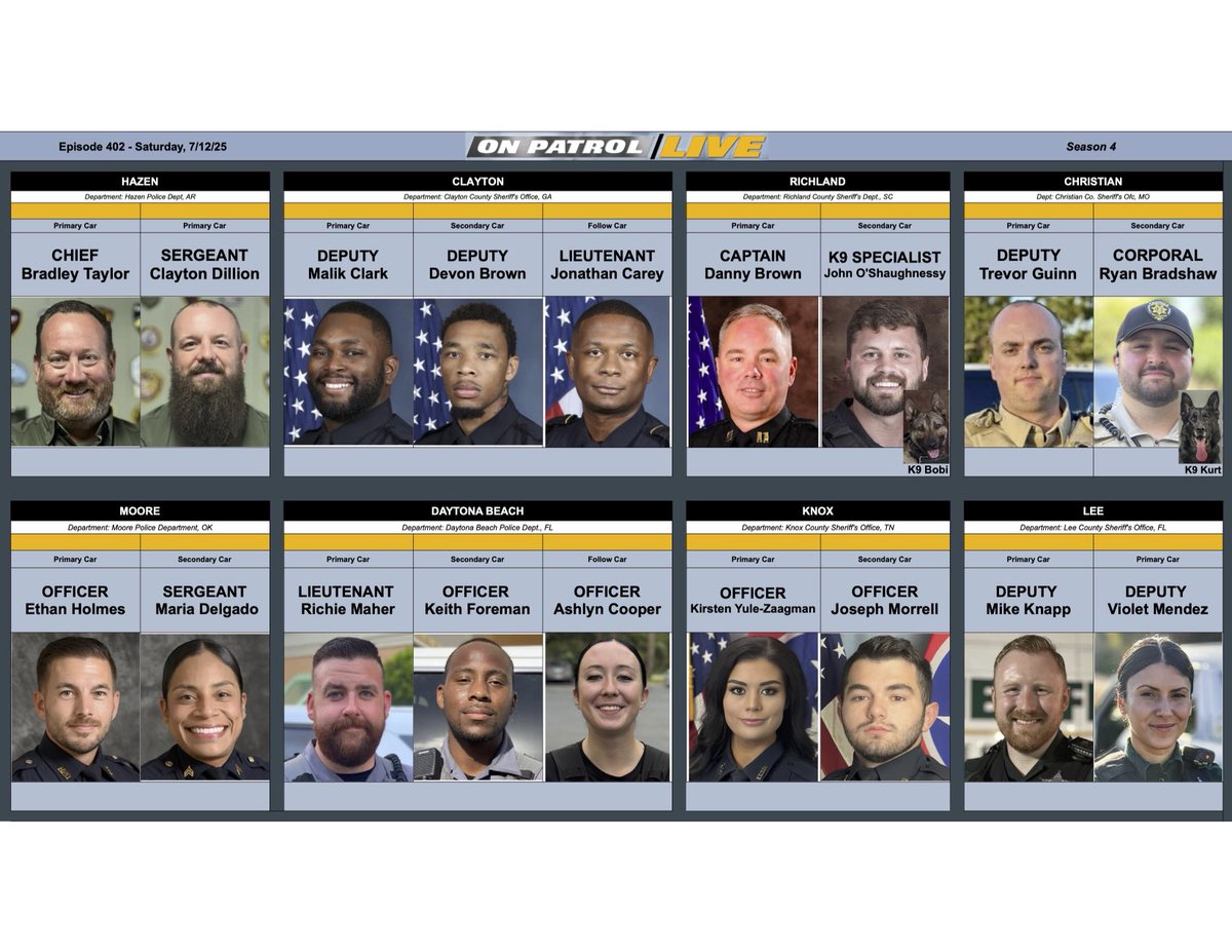 danabrams's tweet image. Here are the LEOs we are riding with tonight. #OPLive.
