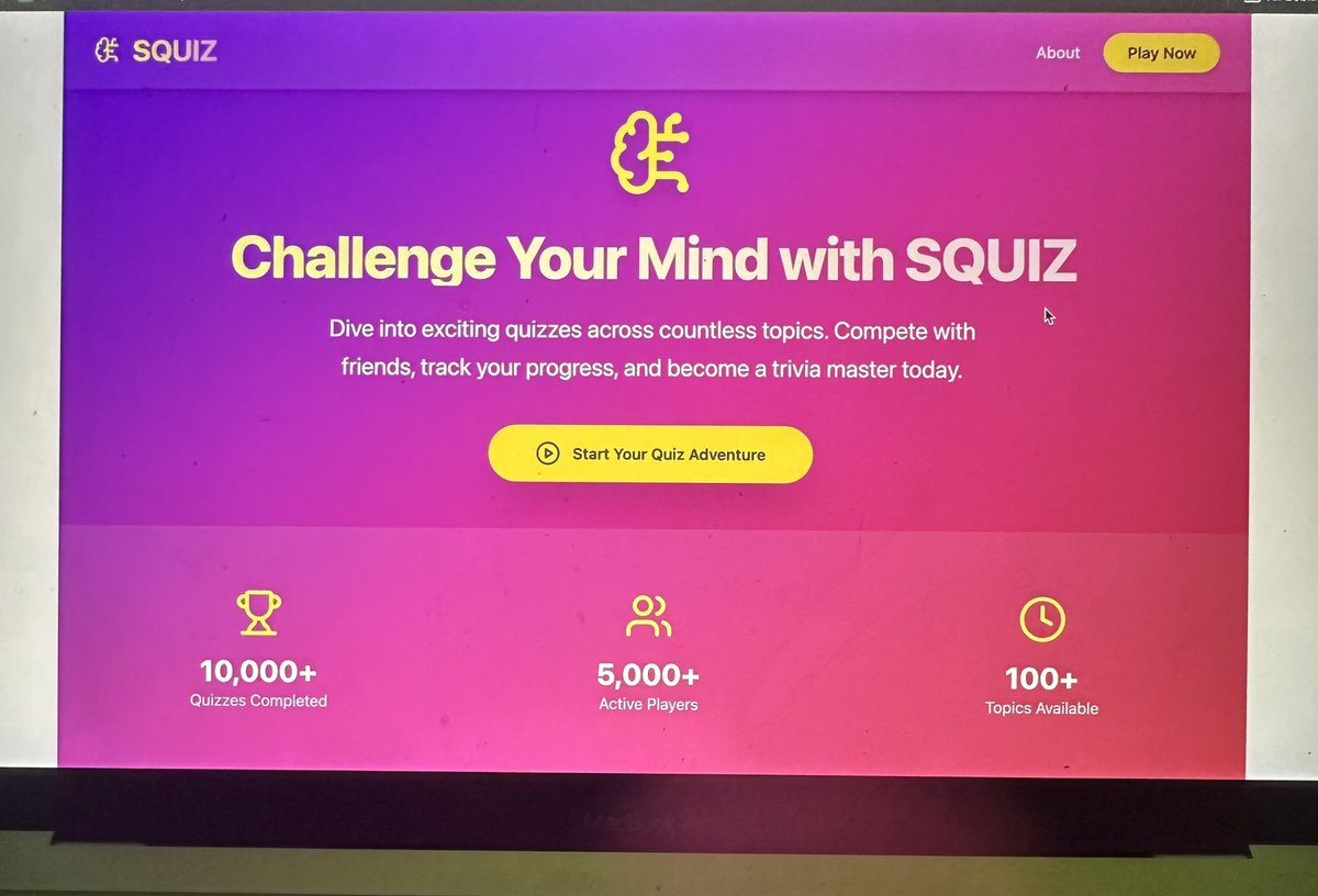 OperaFaboyinde's tweet photo. Day 6 of #30DaysOf30Apps β
Built Squiz β your daily brain booster π§ β¨
Challenge yourself with fresh quizzes, learn, and climb the leaderboard.
Letβs get quizzing π
#BUIDLwithDLTAfrica #100DaysOfCode #MERN #React #QuizApp https://t.co/2LTTQWxfw0
