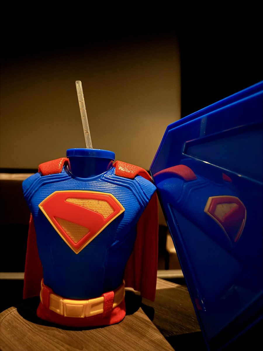 DaveTurford's tweet photo. Cup &amp; popcorn bucket from @ODEONCinemas here in the UK. &amp; yes, I loved the movie #Superman #JamesGunn #DavidCorenswet https://t.co/aqyUO6sZ2T
