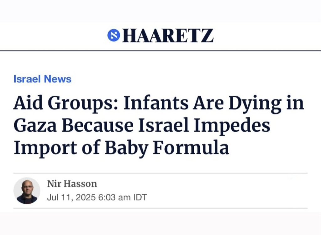 Laisser sciemment des enfants mourir de faim en les privant délibérément de lait infantile en les concentrant dans des zones qui ne cessent d’être bombardées et vous voudriez que l’on prenne encore des pincettes pour nommer ce qu’est cet État et ses soldats ? Des nazis.