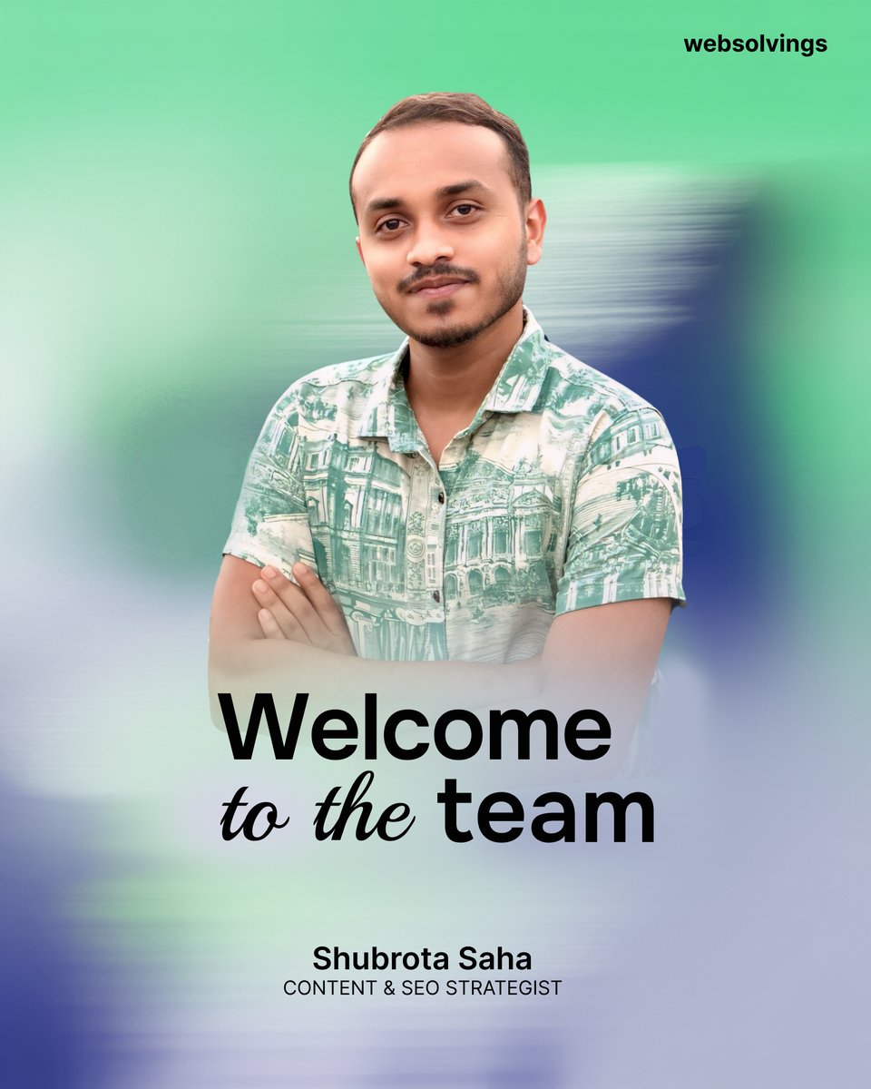 websolvings's tweet image. Welcome to our team, Shubrota Saha!

We’re happy to have you at websolvings as our new &quot;CONTENT &amp;amp; SEO STRATEGIST&quot;. Your creativity and focus on what truly connects with people will be a great addition to our digital efforts.