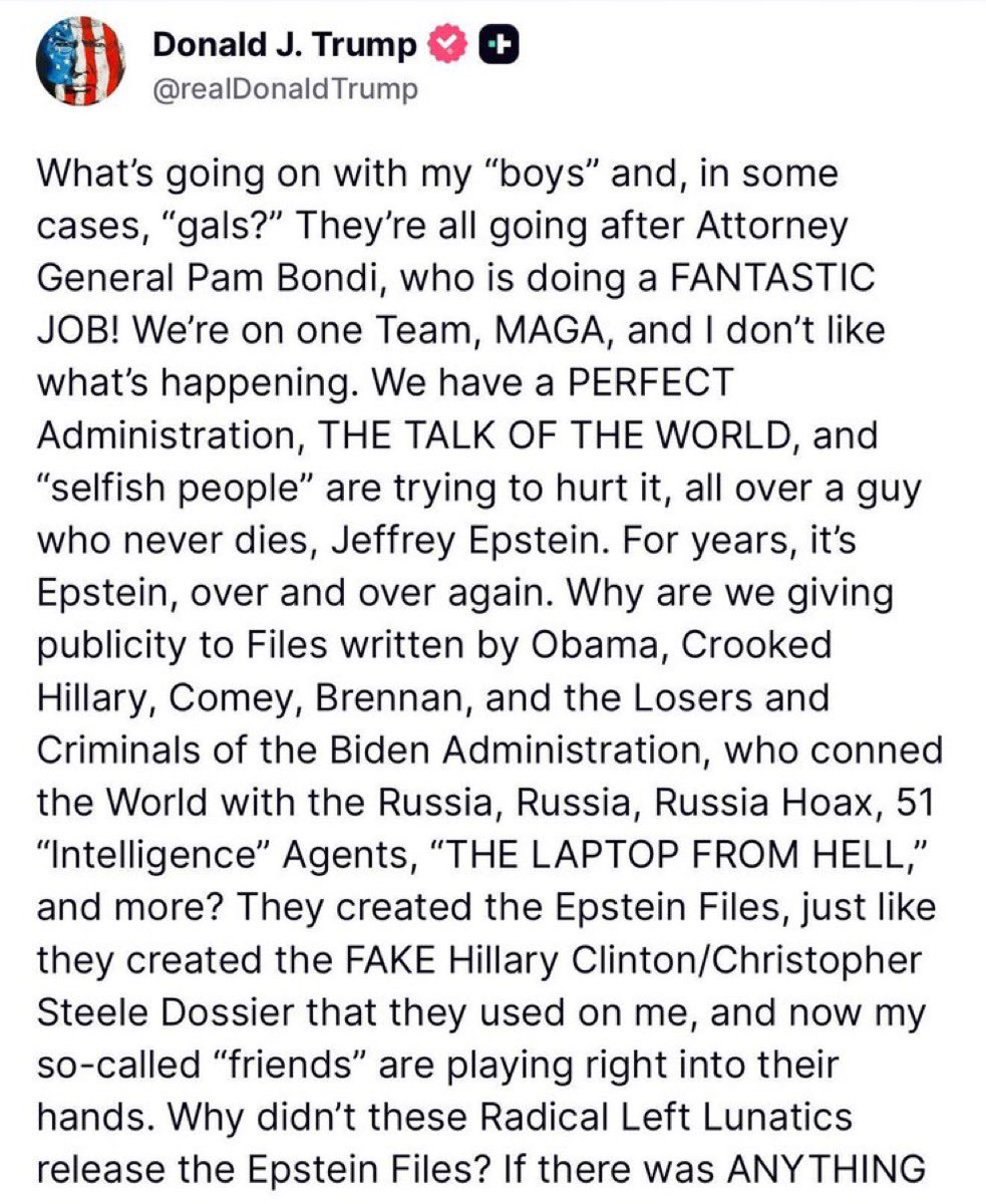So if the Jeffrey Epstein files were fake, why didn’t Trump release him during his first term?

Why was Ghislaine Maxwell sent to prison?

Why did Trump release a heavily edited video to “prove” Epstein wasn’t murdered?

Why does their lawyer keep advocating for child rape?