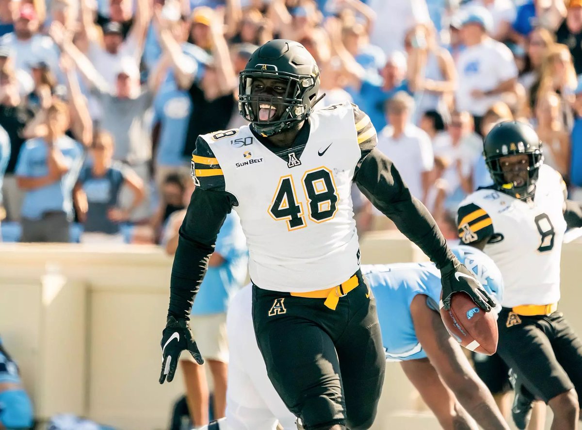 48 days until Appalachian State Football returns!!!!

#48 <a href="/_Meech___/">Meech 🦍</a> (yes I know he changed to #9, but he was #48 in 2019…iykyk)

•First-team All-Sun Belt honors in each of his last three seasons
•No. 4 in App State history in career sacks (26.5)
•PFF College Preseason