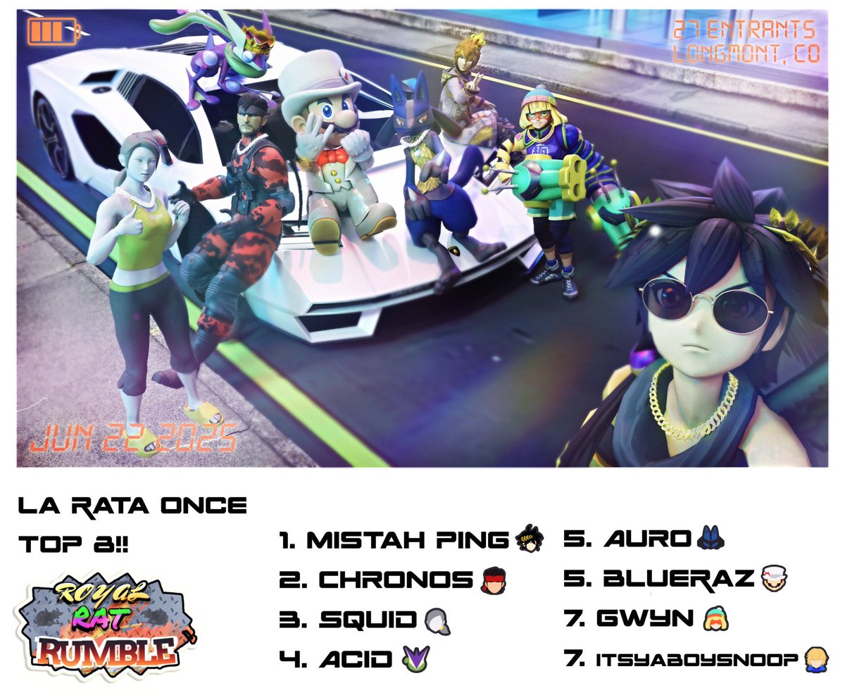 gwyninja's tweet photo. LA RATA ONCE top 8 by @yung_blast_ https://t.co/A63U98fOXV