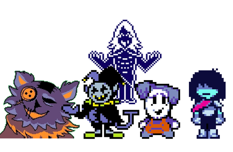 Dimememem's tweet photo. these are my 5 favorite deltarune characters do these say anything about me https://t.co/xqGnNK47wn