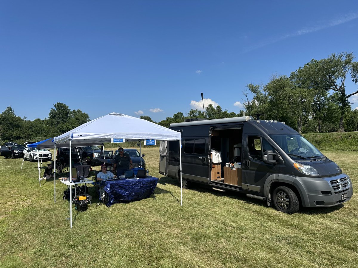 Set-up at the “Meet The Chasers” fundraiser event in Tarrs, PA earlier today.