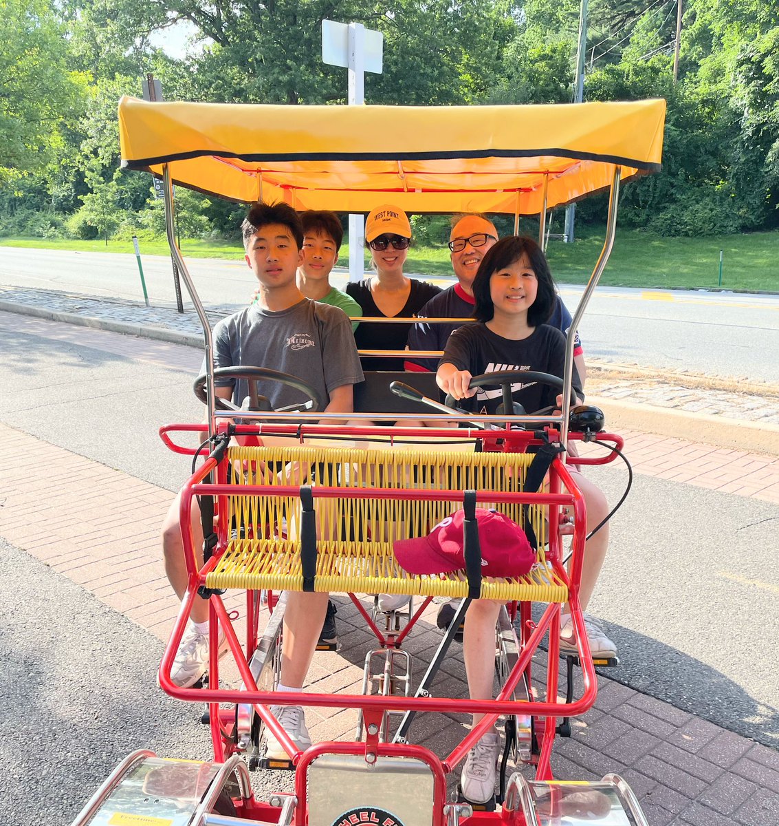 My family (minus our oldest daughter, Hannah) out for a ride on Kelly Drive.