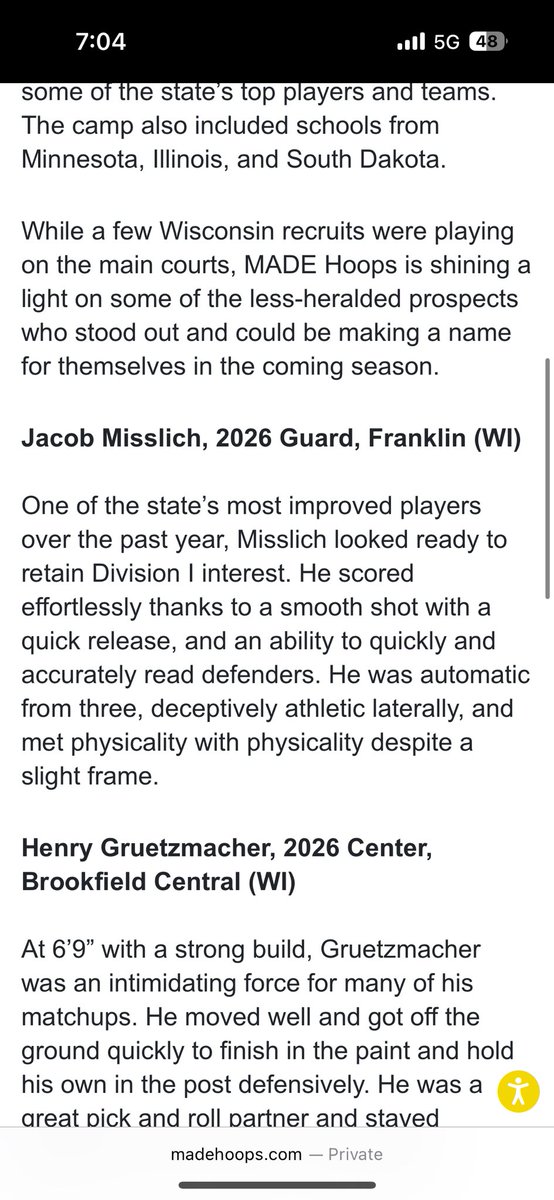 Had a great June, and a great time at the Badger Team Camp playing some tough teams, and excited to be named as a stock booster and a to performer at the camp! Check out this article that <a href="/madehoops/">MADE Hoops</a> mentioned me in.