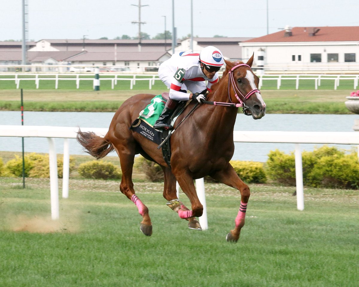 BERLONE ($10.00) bursting on the scene in the final furlong to win the Donate On-Line at PDJF.org Purse. A sharp win with <a href="/JockeyJoeRamos/">Joe Ramos</a> for Ray Paquette, III and owners. The <a href="/IndianaHBPA/">Indiana HBPA</a> made a $25,000 check presentation to <a href="/PDJFund/">PDJF</a> and <a href="/HSIndyRacing/">Horseshoe Indianapolis Race Course</a> donating