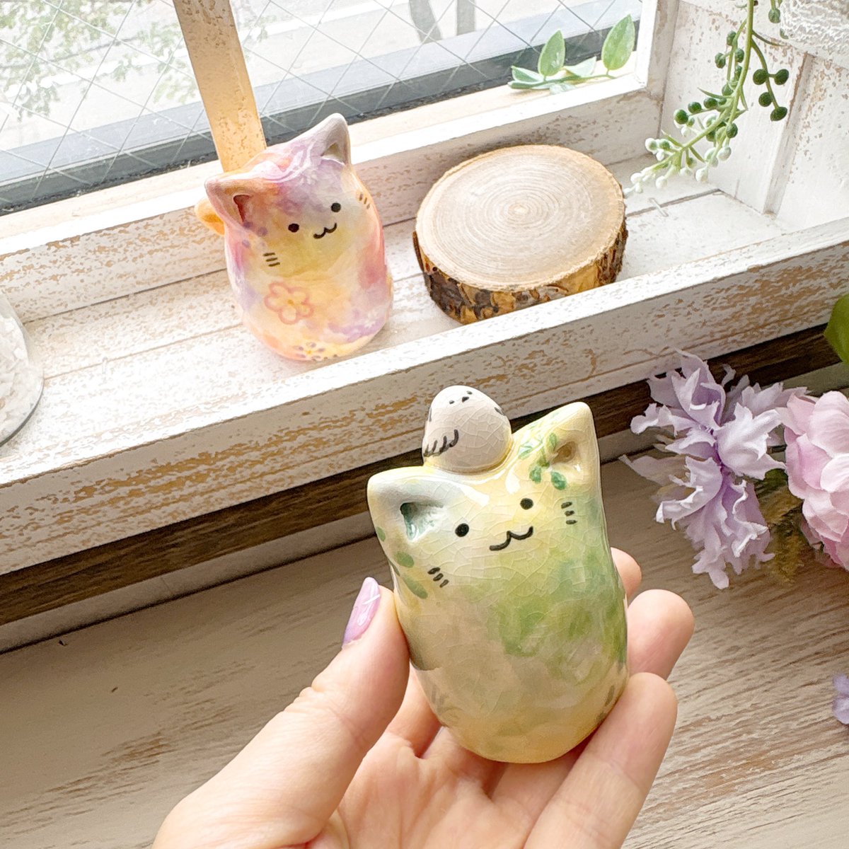 新品 アコマ Acoma ポッテリー 猫 ネコ 陶器 ネイティブアメリカン