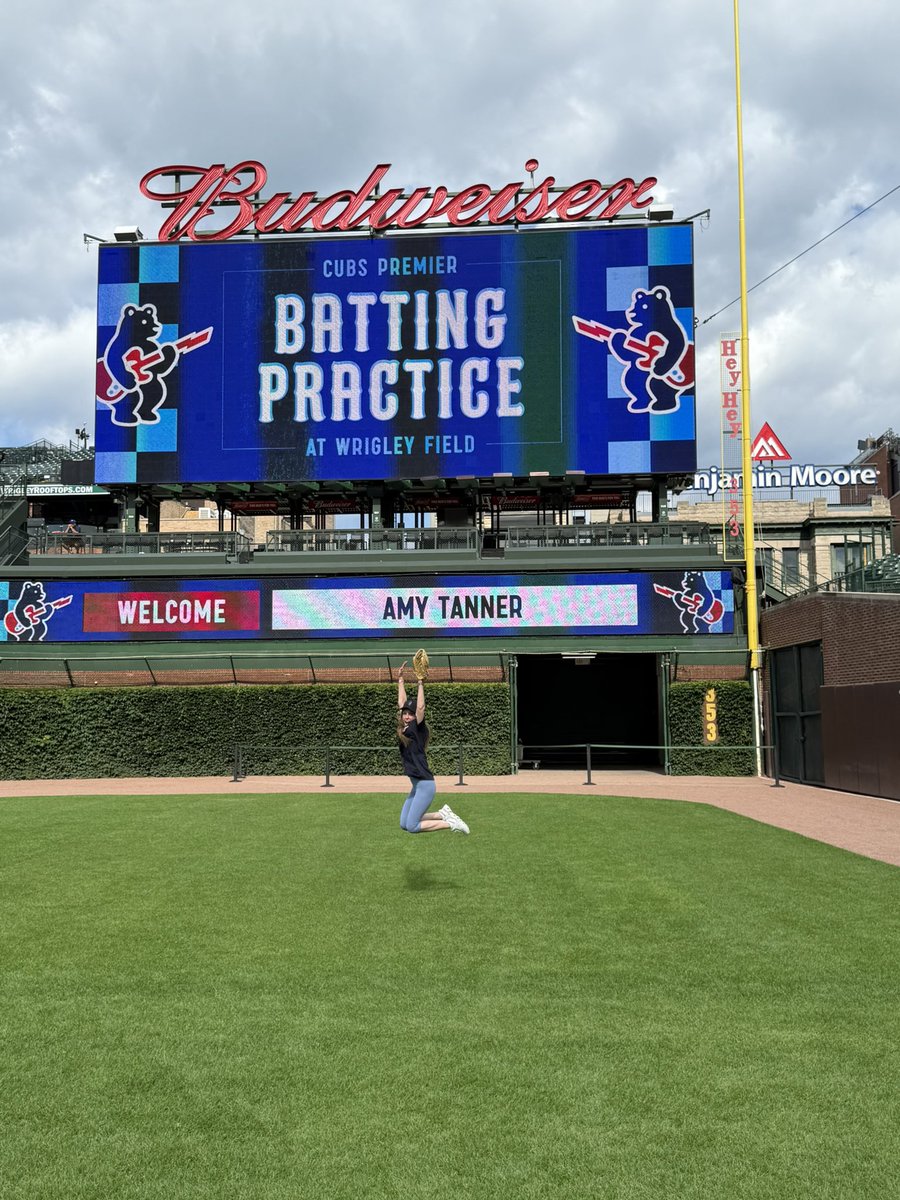 Thank you, Cubs, for hosting a batting practice event today! I had the time of my life! - Lifelong Fan, Amy Tanner <a href="/Cubs/">Chicago Cubs</a> <a href="/ofcwrigleyfield/">Wrigley Field</a>