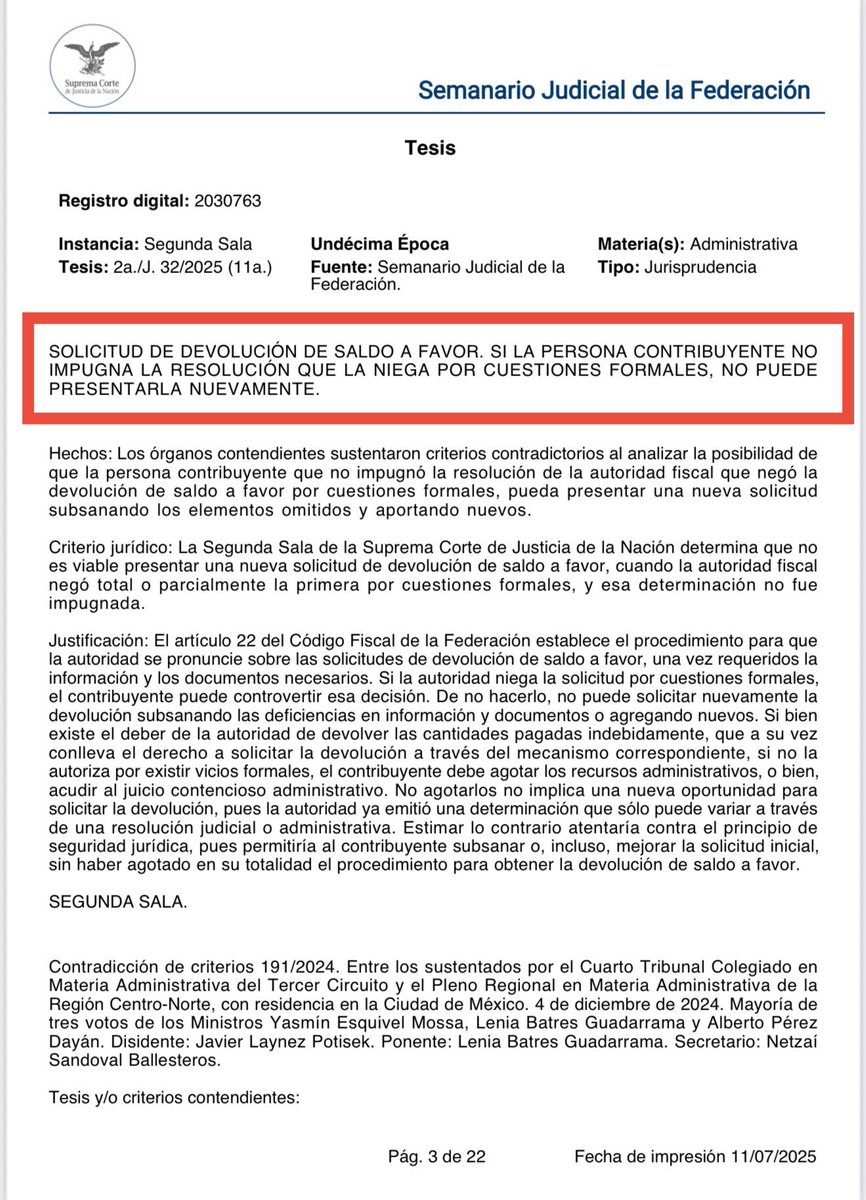 LuisPadronV's tweet photo. Si el @SATMX niega la devolución de saldo a favor por cuestiones formales y NO impugnas…

🚫 ¡NO puedes volver a presentarla aunque corrijas los errores!

🧵Aquí te explico por qué: https://t.co/2JmFsv2bWw