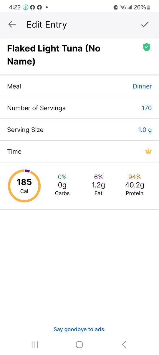 mistermaam12's tweet image. Today's dinner is tuna, 185 calories and 40g of protein:) I put garlic powder and salt in it and it actually tastes pretty good! #edtwt #weightloss #osfed