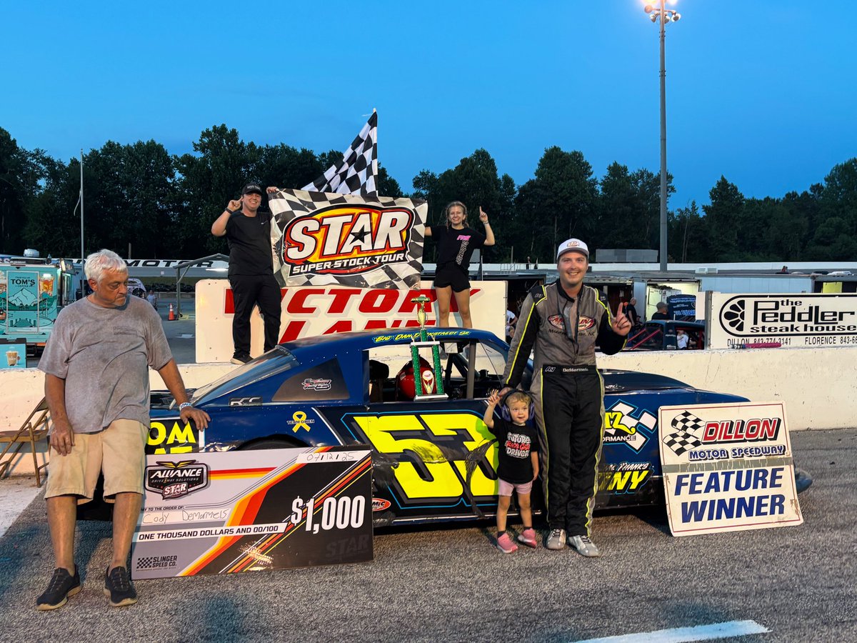 BooCarlisle's tweet image. Cody Demarmels was Victorious in the STAR Tour/MASS Series Combo race tonight at Dillon Motor Speedway!
