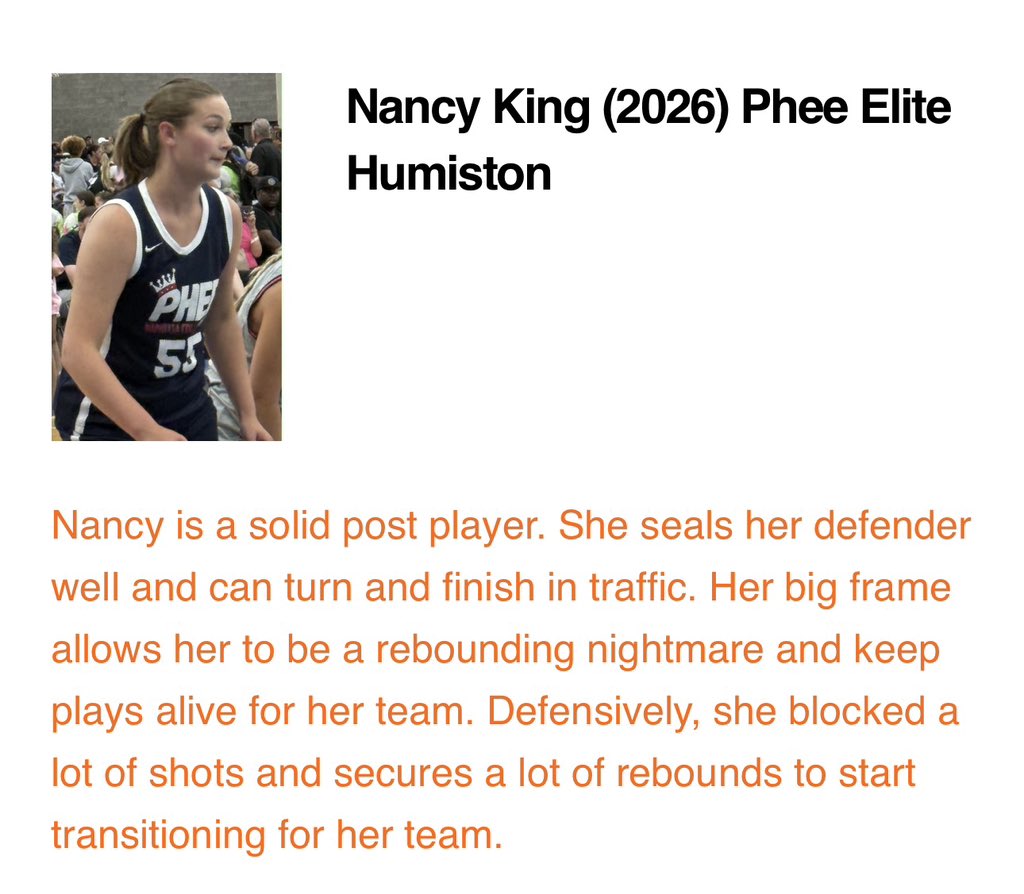 Nancy King (@nancyking34) on Twitter photo Thank you for the write up! Love being in the <a href="/NE2KHoops/">NE2KHoops</a> ! Back to work! <a href="/Coach_Brent24/">Coach Humi</a> <a href="/PheeElite/">Napheesa Collier Elite</a> <a href="/TFNsRun4Roses/">TFN's Run 4 Roses</a> #phee #uncommitted2026 Thank you for the write up! Love being in the <a href="/NE2KHoops/">NE2KHoops</a> ! Back to work! <a href="/Coach_Brent24/">Coach Humi</a> <a href="/PheeElite/">Napheesa Collier Elite</a> <a href="/TFNsRun4Roses/">TFN's Run 4 Roses</a> #phee #uncommitted2026