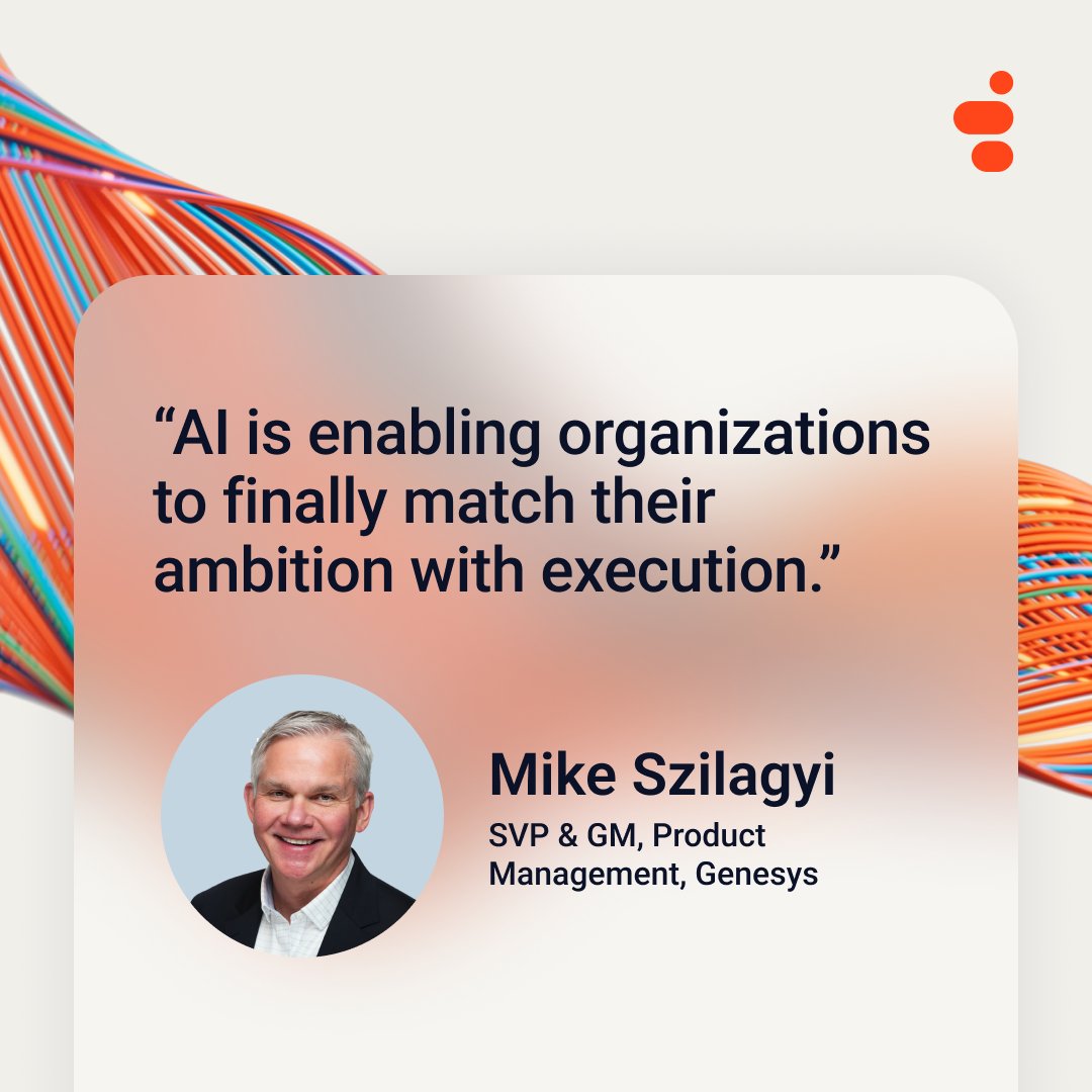 At Genesys, we believe in using #AI to elevate human potential.

This is a great article by Mike Szilagyi, our SVP &amp; GM of Product Management, outlining how organizations are transforming customer experience by letting AI hustle so employees can lead.

thenewstack.io/let-ai-hustle-…