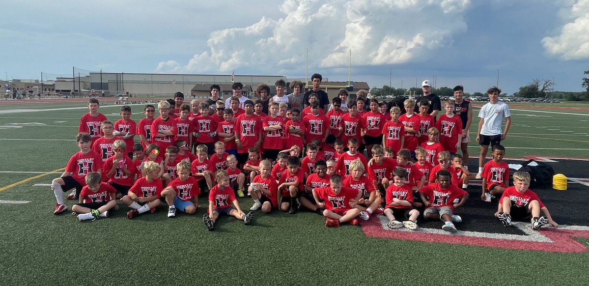 HuntleyFB's tweet image. Yesterday we finished up youth camp with this crazy group of football players!! They were fun, loud and they improved their football fundamentals! Thank you for all who participated. Our MVPs of camp stood out with their energy and effort all day! @HuntleyYouthRR