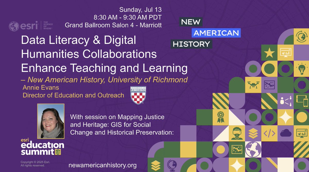 New American History (@newamericanhist) on Twitter photo Hope you will join us tomorrow at 8:30 am PDT in Grand Ballroom Salon 4 -Marriott #EsriUC2025 where we will share how New American History harnesses the power of GIS and digital storytelling tools to explore data literacy and uncover hidden histories. Hope you will join us tomorrow at 8:30 am PDT in Grand Ballroom Salon 4 -Marriott #EsriUC2025 where we will share how New American History harnesses the power of GIS and digital storytelling tools to explore data literacy and uncover hidden histories.