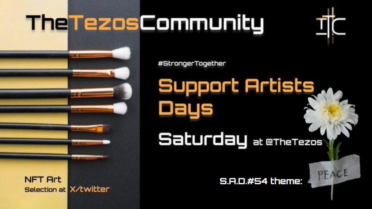 📢 Artists: S.A.D.#54 starts now!

TTC's 54th Support Artists Days is dedicated to the theme PEACE 🕊️

We'll collect artworks related to #PEACE next week from comments in this thread.

"Peace is the canvas where humanity paints its brightest dreams." We believe it has inspired