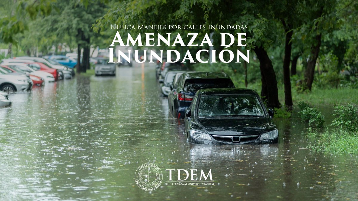 TDEMPortavoz1's tweet image. El tiempo severo e inundaciones repentinas son posibles durante la noche en grandes áreas del estado
Si ves agua en la carretera: D la vuelta, no te ahogues
Pendiente del tiempo y prepárese para seguir la orientación de los funcionarios locales mientras
ready.gov/severe-weather